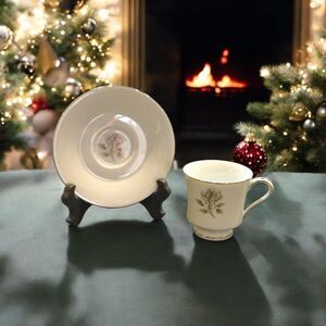 International Fine China ALLURE Footed Tea Coffee Cup and Saucer Set 6036